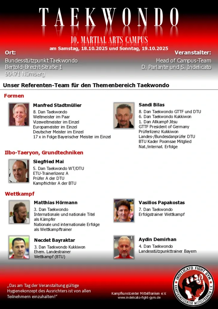 Referenten für den Themenbereich Taekwondo