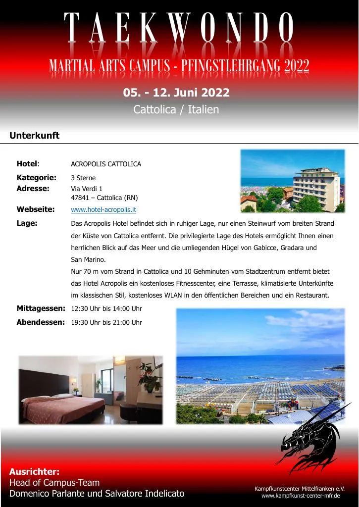 Flyer für Martial Arts Campus in Italien im Juni 2022 - Seite 4